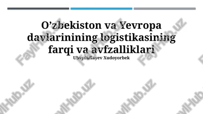 xalqaro savdo va logistika — PPTX