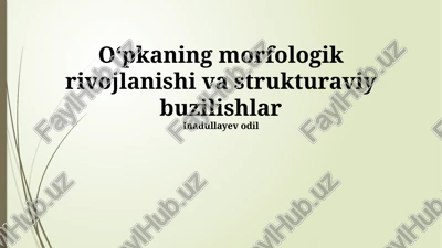o'pkaning morfologik rivojlanishi va strukturaviy buzilishlar — PPTX