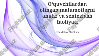ma'lumotlarni to'plash va saralash — PPTX