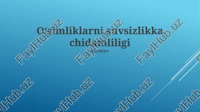 oʻsimliklarni suvsizlikka chidamliligi — PPTX