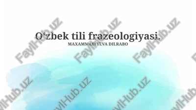 oʻzbek tili frazeologiyasi — PPTX