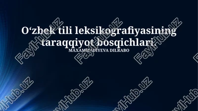 oʻzbek leksikografiyasi — PPTX