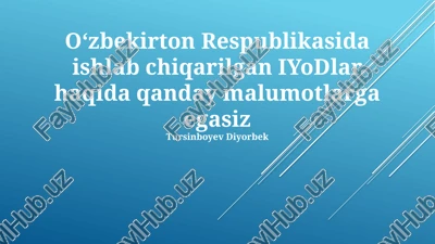 oʻzbekistonda ishlab chiqarilgan iyoslar haqida umumiy maʼlumotlar — PPTX