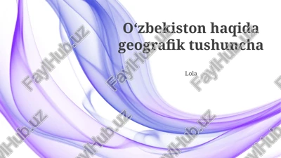 oʻzbekiston haqida geografik tushuncha — PPTX