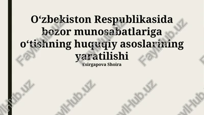 mulkiy munosabatlarni isloh qilish — PPTX