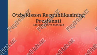 oʻzbekiston respublikasining prezidenti — PPTX