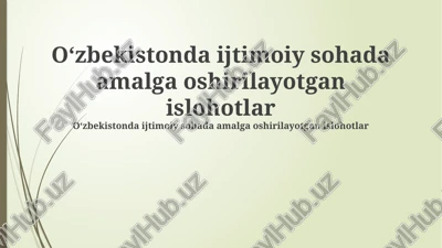 ta'lim sohasidagi islohotlar — PPTX