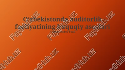 auditoriya xizmatlari to'g'risidagi qonunchilik — PPTX
