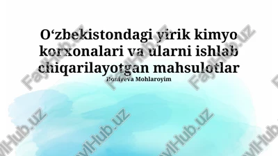 ishlab chiqarilayotgan mahsulotlar — PPTX