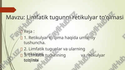 limfatik tugunni retekulyar to'qimasi — PPTX
