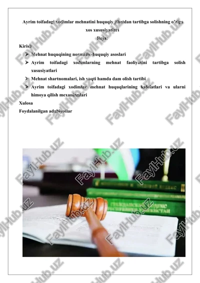 mehnat munosabatlari tartibga solish — DOCX