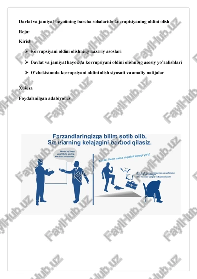 korrupsiyani oldini olish — DOCX