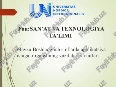 boshlang’ich sinflarda applikatsiya ishiga o’rgatishning vazifalari va turlari. — PPT
