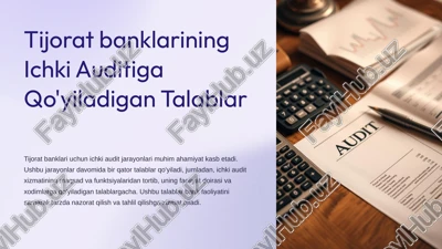 ichki audit tushunchasi va ahamiyati — PPTX