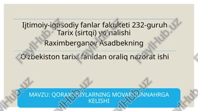 qoraxoniylar — PPTX