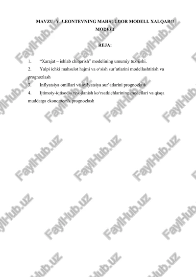 v. leontevning mahsuldor modeli — DOCX