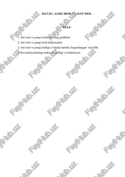iste’mol va jamg’arish — DOCX