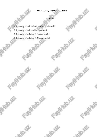 iqtisodiy o'sish — DOCX