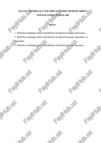 o'rmonlardan foydalanish huquqi — DOCX