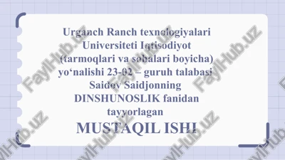 diniy tashkiyotlarning zamonaviy dunyoviy me'yori — PPTX