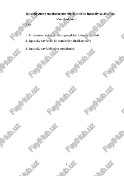 iqtisodiyotning raqobatbardoshligini oshirish — DOCX