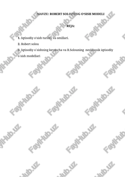 robert soloining o‘sish modeli — DOCX