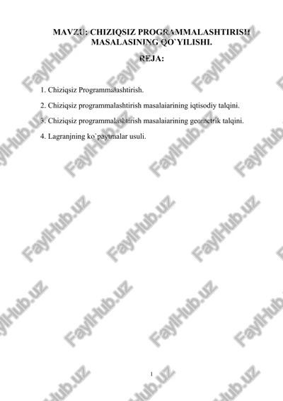 chiziqsiz programmalashtirish — DOCX