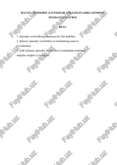 iqtisodiy xavfsizlik — DOCX