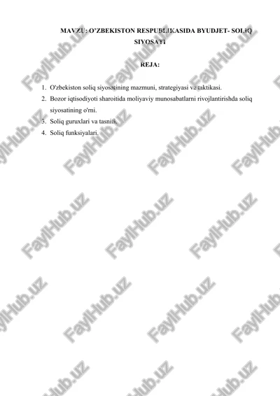 soliq siyosati — DOCX