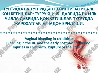 vaginal bleeding in childbirth — PPTX