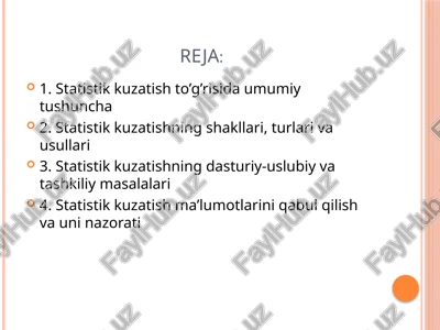 statistika kuzatish — PPTX