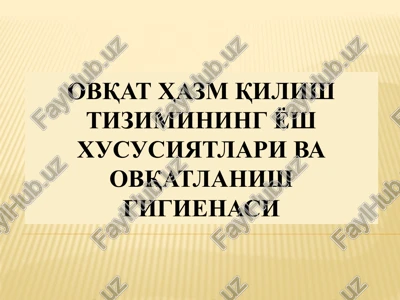 ovqat hazm qilish tizimining yosh — PPTX