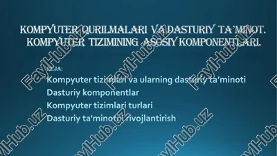 kompyuter tizimlari va ularning dasturiy ta’minoti — PDF