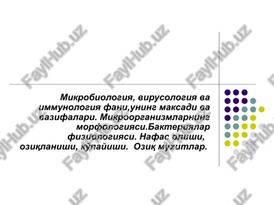 mikrobiologiya fani — PPTX