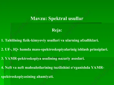 spektral usullar — PPT