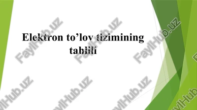 elektronto’lovtizimining tahlili — PPTX