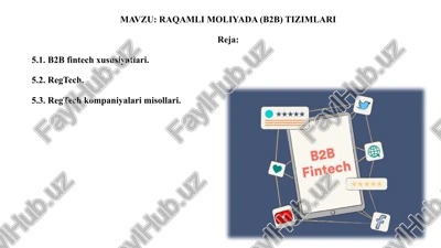 raqamli moliyada (b2b) tizimlari — PPTX