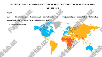 rivojlanayotgan bozorlarning innovatsiyalarni haraktga keltirishi — PPTX