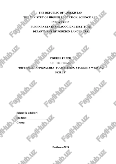 course paper on "different approaches to assessing students writing skills" — DOCX