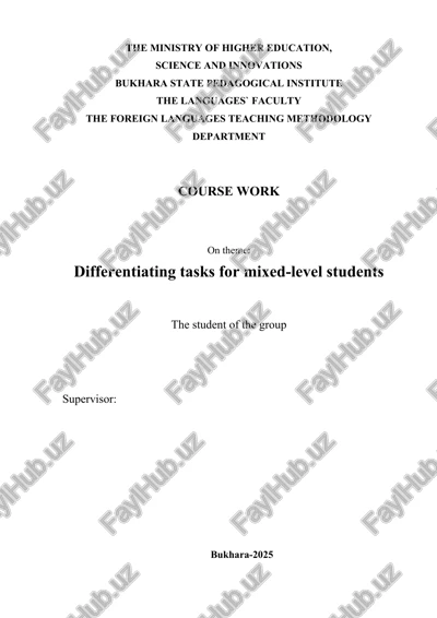 differentiating tasks for mixed-level students — DOCX
