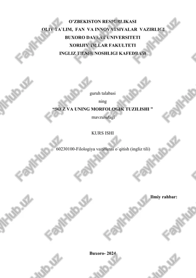 so`z va uning morfologik tuzilishi — DOCX
