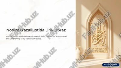 nodira g'azaliyotida lirik obraz — PDF