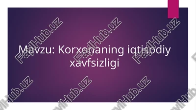 korxonaning iqtisodiy xavfsizligi — PPTX