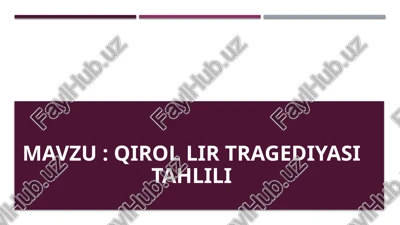 qirol lir tragediyasi tahlili — PPTX