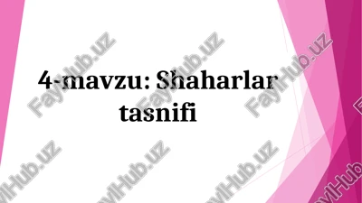 shaharlar tasnifi — PPT