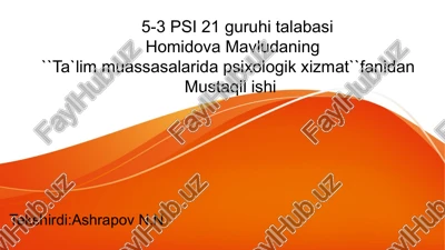 ta`lim muassasalarida psixologik korreksiya faoliyati — PPTX