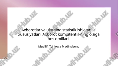 axborotning xususiyatlari — PPTX