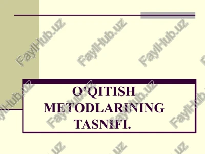 interfaol metodlar va ularning tasnifi — PPTX