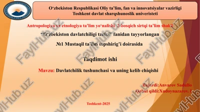 "o‘zbekiston davlatchiligi tarixi" — PPTX