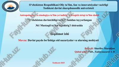 o‘zbekiston davlatchiligi tarixi — PPTX